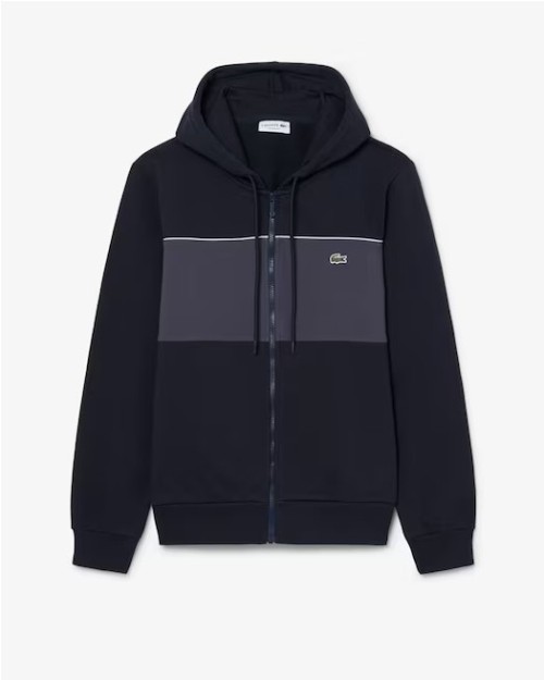 SUDADERA CON CAPUCHA Y CREMALLERA.