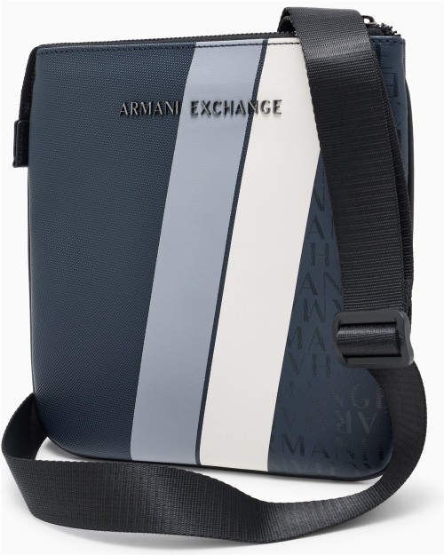 BOLSO BANDOLERA PLANO CON MONOGRAMA Y RAYAS