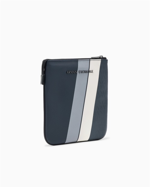 BOLSO BANDOLERA PLANO CON MONOGRAMA Y RAYAS