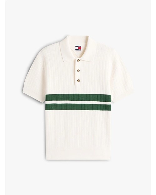 POLO DE PUNTO CON RAYAS CENTRALES