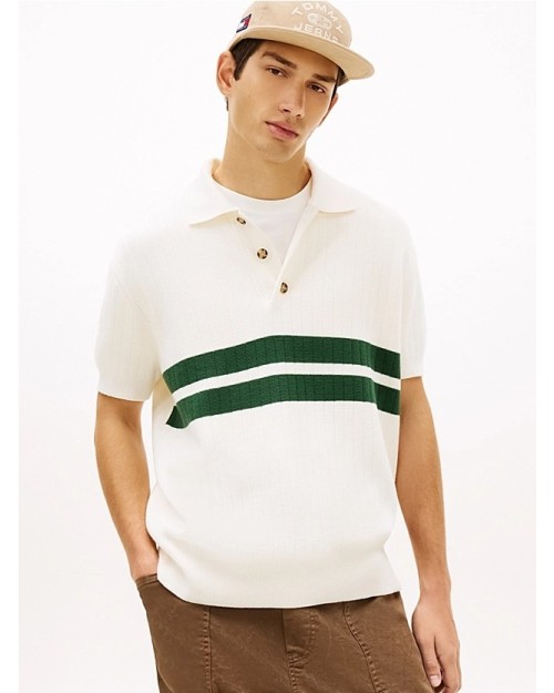 POLO DE PUNTO CON RAYAS CENTRALES