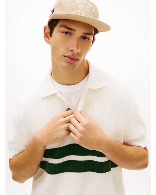 POLO DE PUNTO CON RAYAS CENTRALES