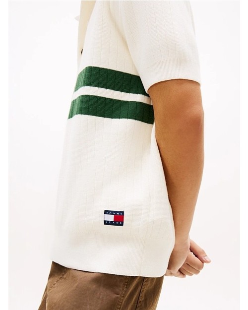 POLO DE PUNTO CON RAYAS CENTRALES
