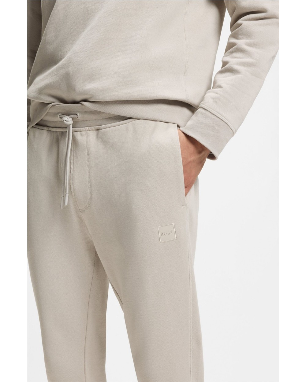 PANTALON CHANDAL DE ALGODON CON PARCHE DE LOGO