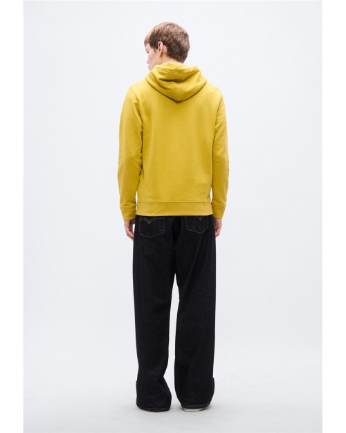 SUDADERA DE ALGODON CON CAPUCHA Y PARCHE DE LOGO