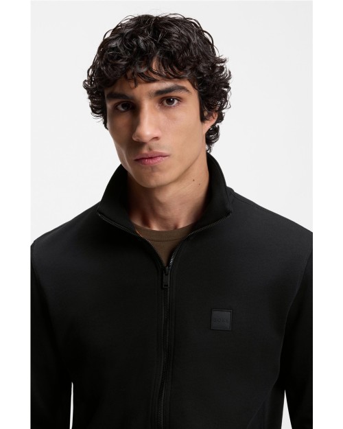 SUDADERA DE ALGODON CON CREMALLERA Y CON INSIGNIA DE LOGO