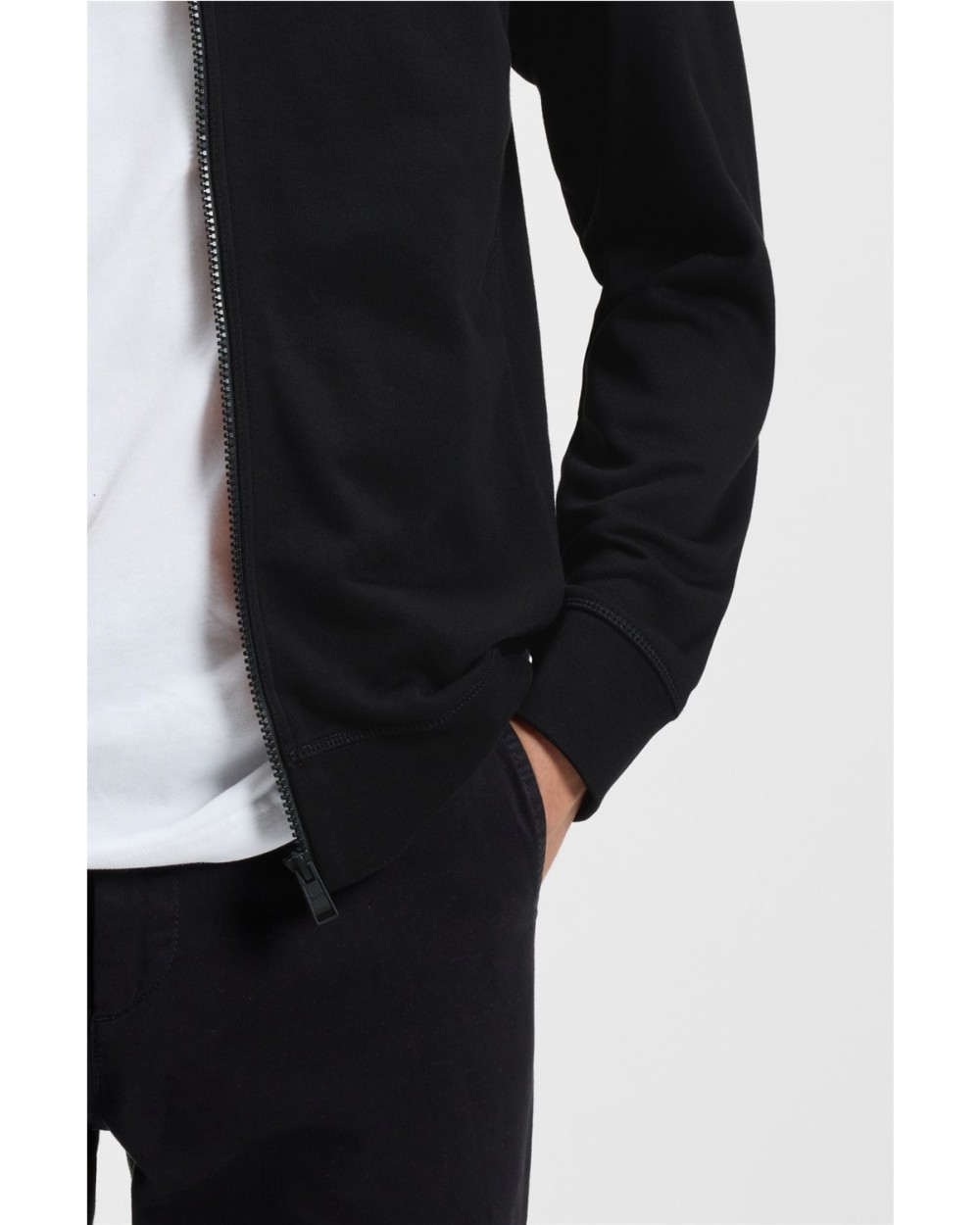 SUDADERA DE ALGODON CON CREMALLERA Y CON INSIGNIA DE LOGO