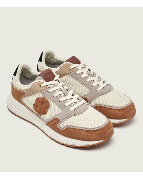 ZAPATILLAS CON RIBETE DE ANTE Y MONOGRABA DOBLE B