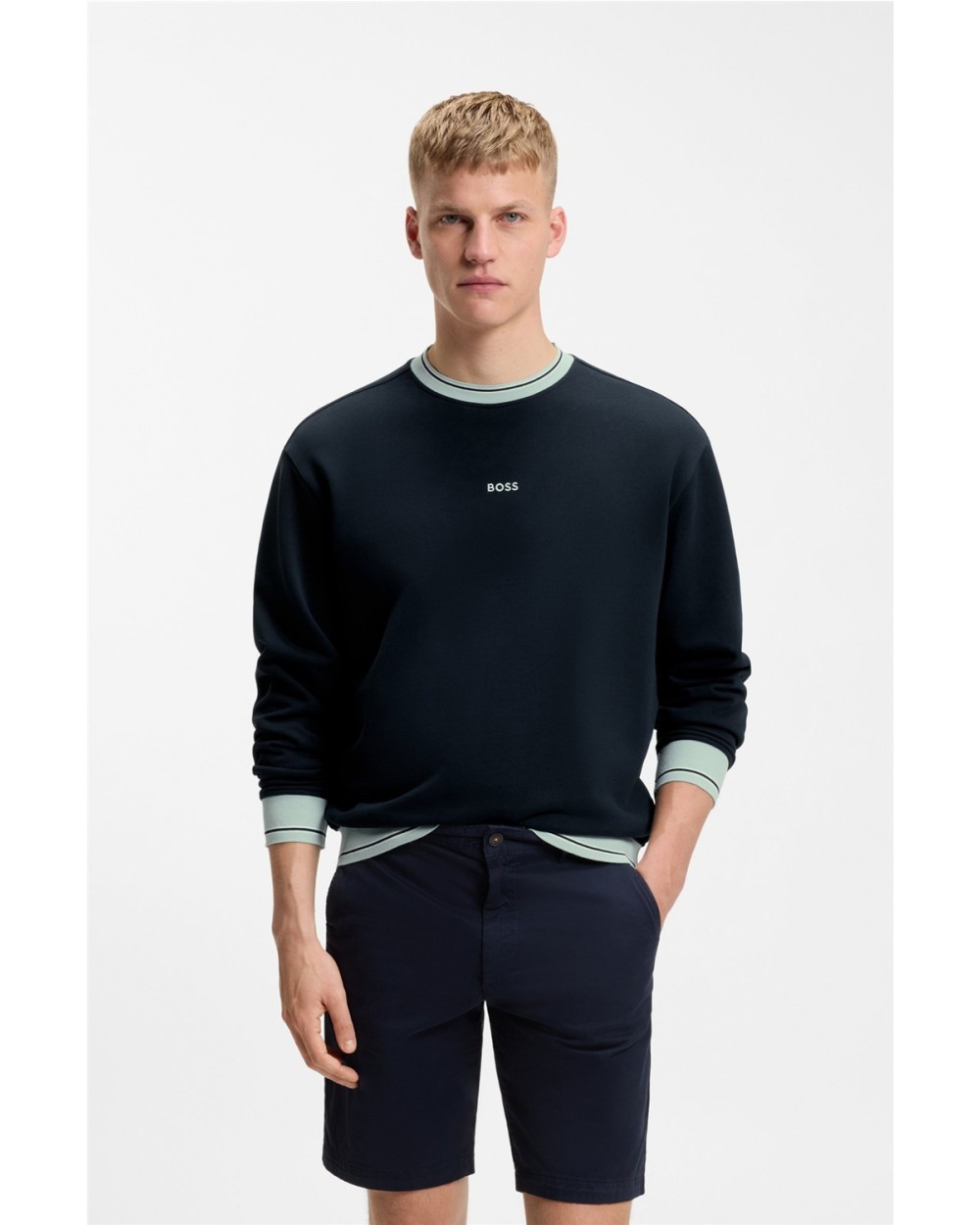 SUDADERA DE ALGODON CON DETALLES EN CONTRASTE