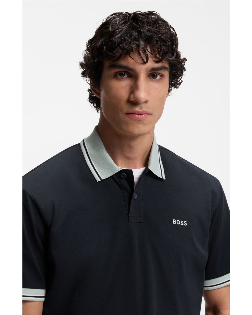 POLO EN PUNTO DE ALGODON CON DETALLES DE RAYA