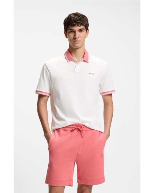 POLO EN PUNTO DE ALGODON CON DETALLES DE RAYA