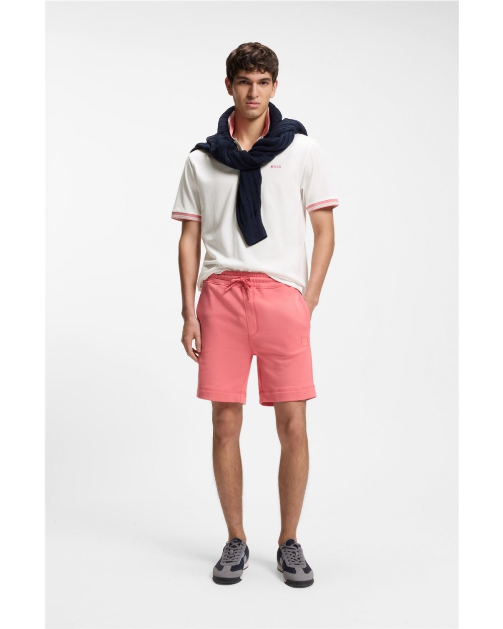 POLO EN PUNTO DE ALGODON CON DETALLES DE RAYA
