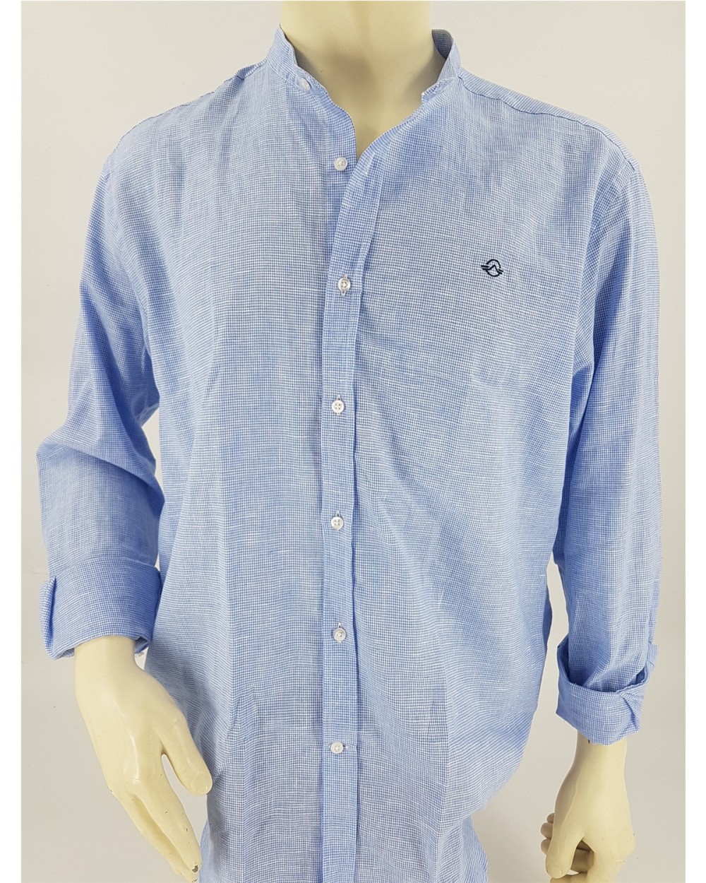 CAMISA LINO CUELLO MAO PATA DE GALLO