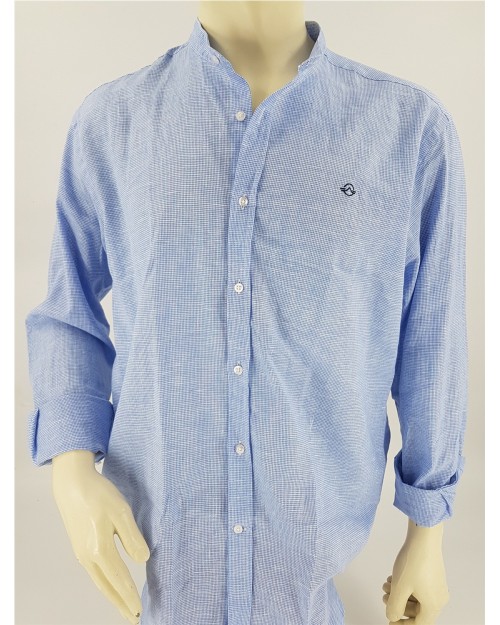 CAMISA LINO CUELLO MAO PATA DE GALLO