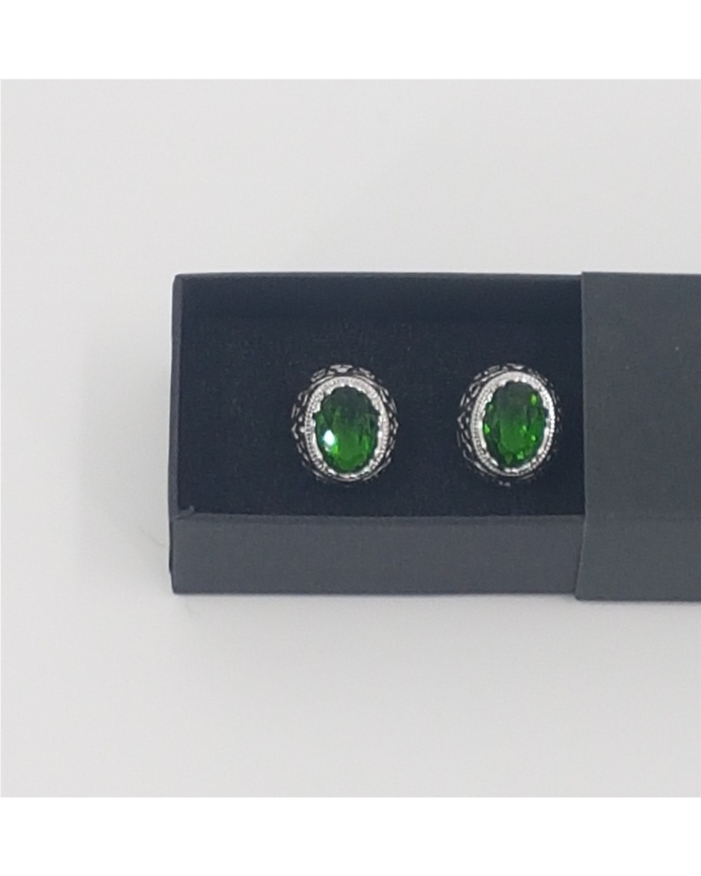 GEMELOS CON PIEDRA VERDE