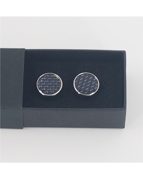 GEMELOS PLATEADOS CON PIEDRA AZUL 2