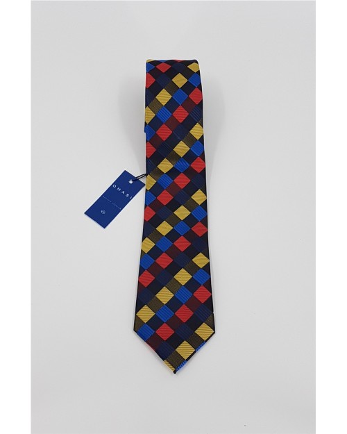CORBATA DE SEDA DE ESTAMPADO GEOMETRICO