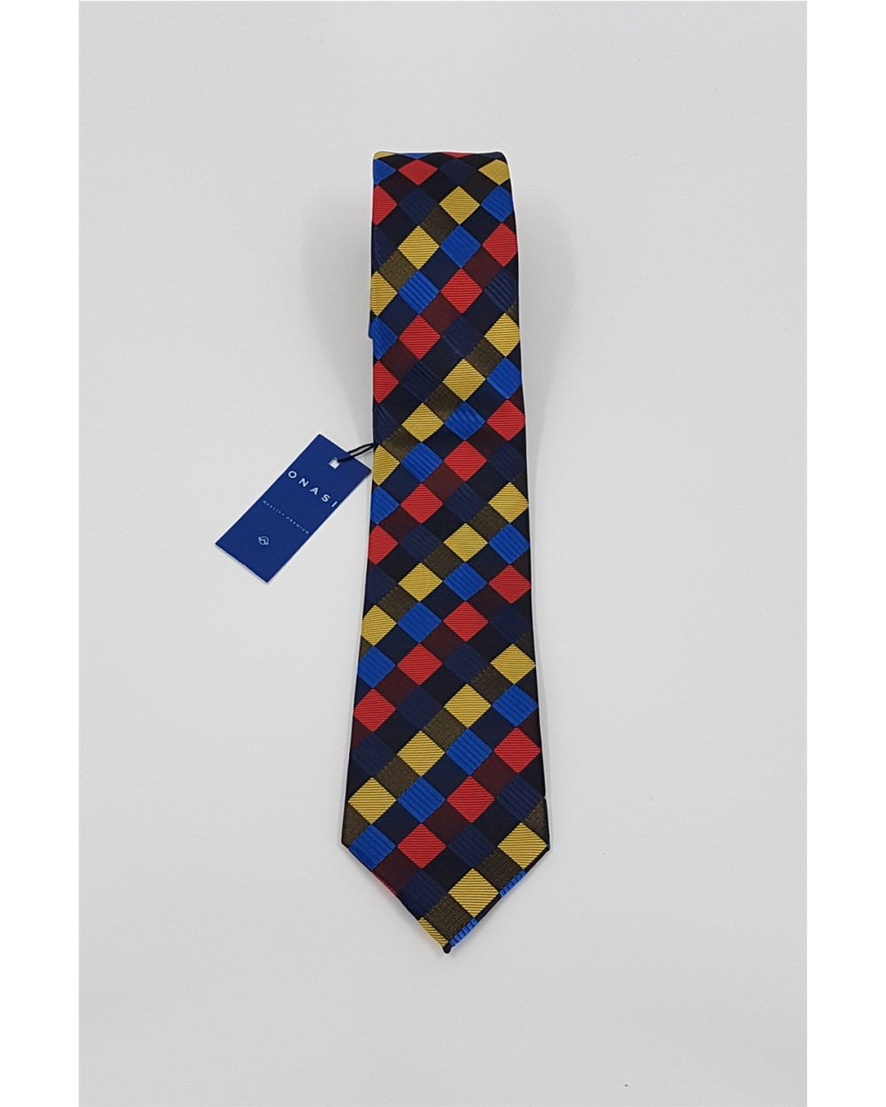 CORBATA DE SEDA DE ESTAMPADO GEOMETRICO