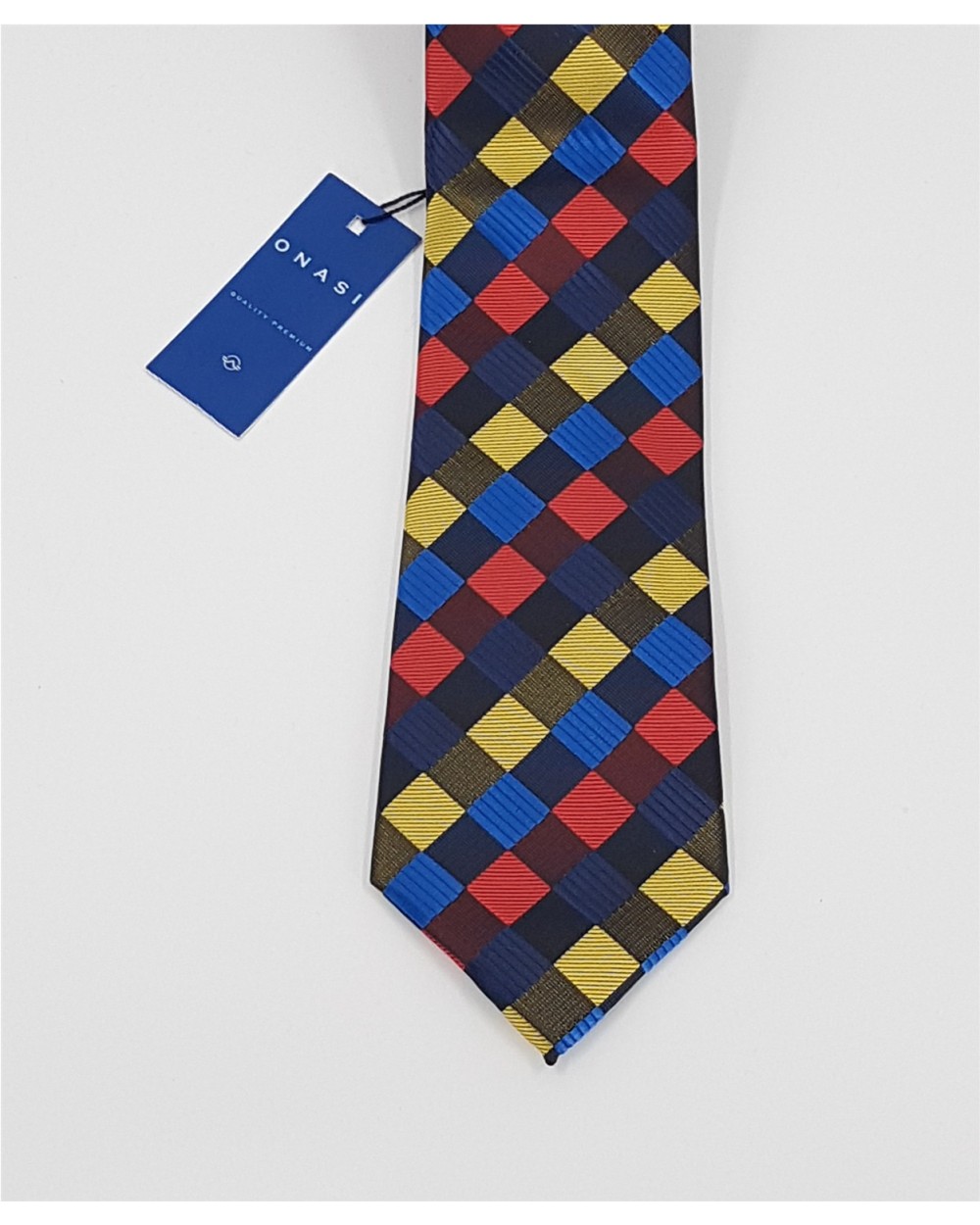 CORBATA DE SEDA DE ESTAMPADO GEOMETRICO