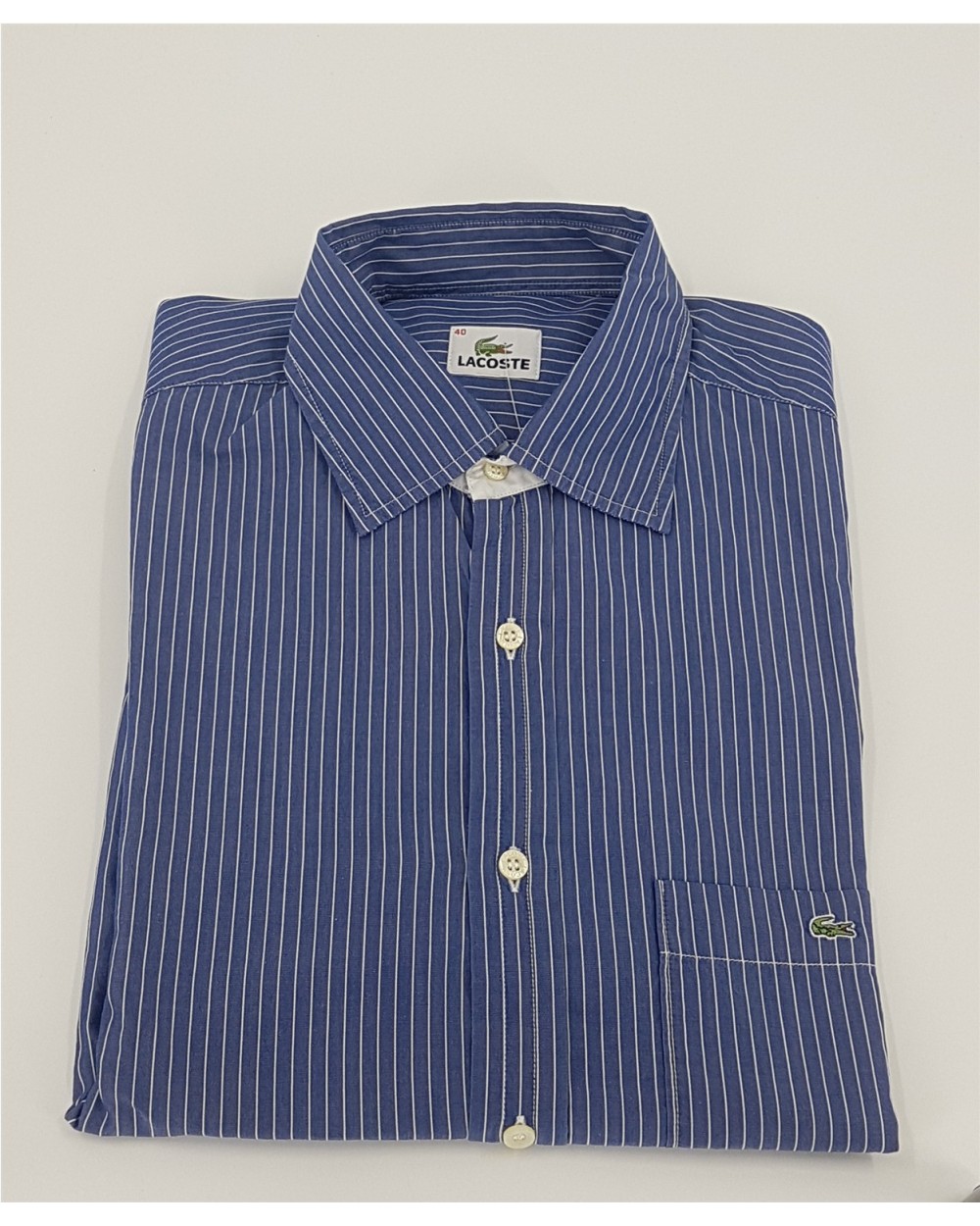 CAMISA M/L RAYAS AZUL MEDIO