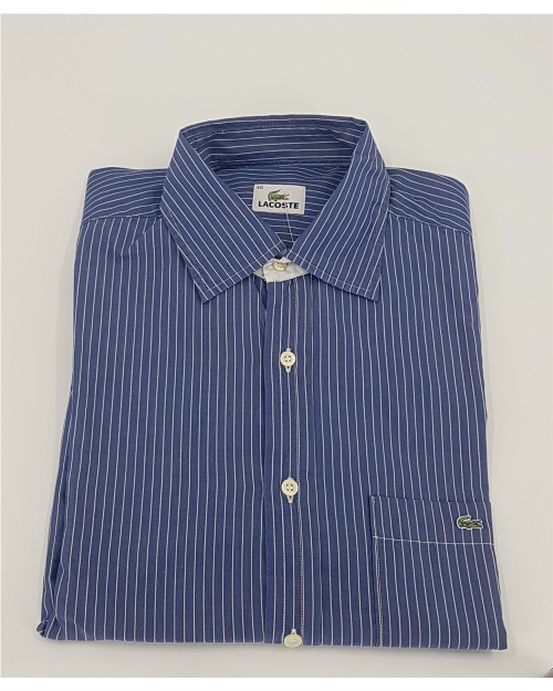 CAMISA M/L RAYAS AZUL MEDIO