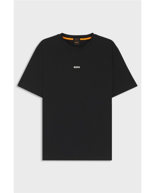CAMISETA DE ALGODÓN ELASTICO CON LOGO ESTAMPADO