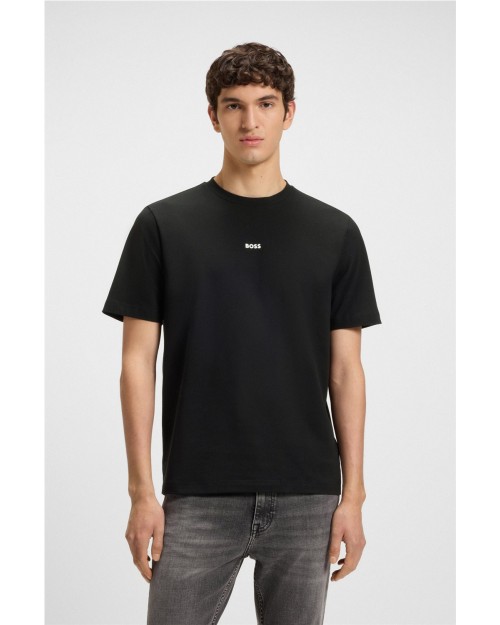 CAMISETA DE ALGODÓN ELASTICO CON LOGO ESTAMPADO