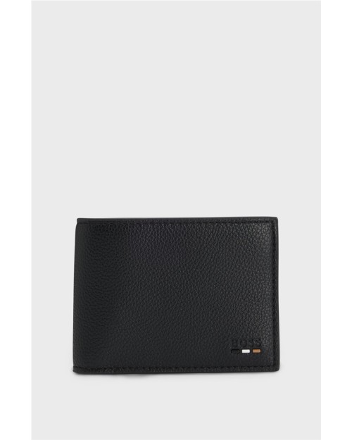 CARTERA PLEGABLE GRANULADA CON RIBRETE CON RAYA DE LA MARCA