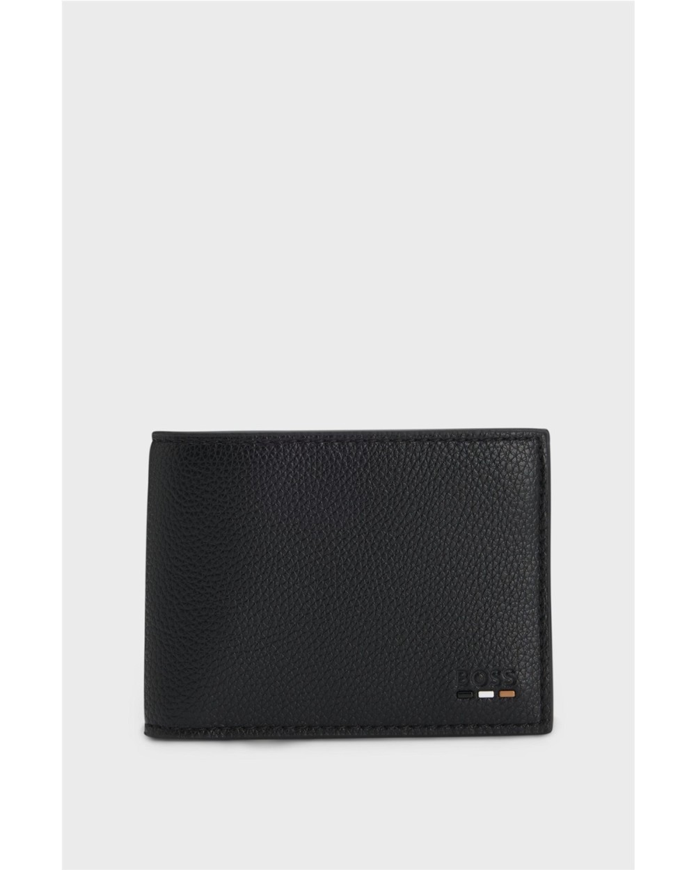 CARTERA PLEGABLE GRANULADA CON RIBRETE CON RAYA DE LA MARCA