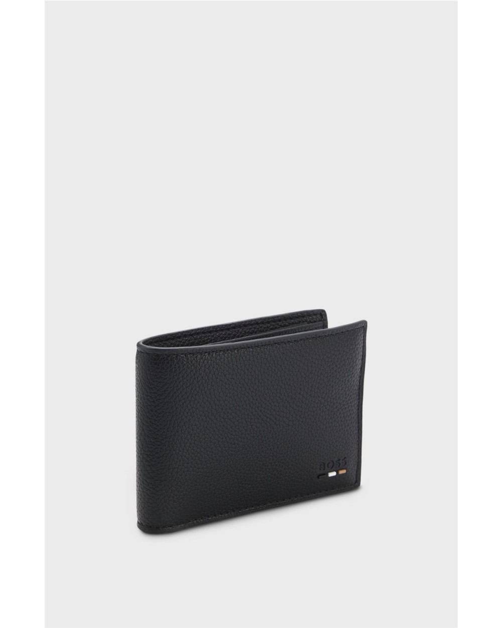 CARTERA PLEGABLE GRANULADA CON RIBRETE CON RAYA DE LA MARCA