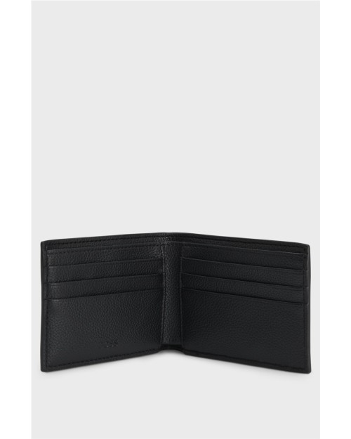 CARTERA PLEGABLE GRANULADA CON RIBRETE CON RAYA DE LA MARCA