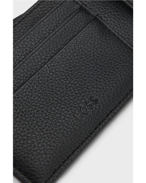 CARTERA PLEGABLE GRANULADA CON RIBRETE CON RAYA DE LA MARCA