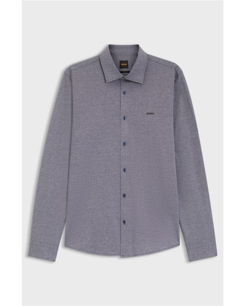 CAMISA SLIM FIT DE PUNTO DE ALGODÓN JASPEADO