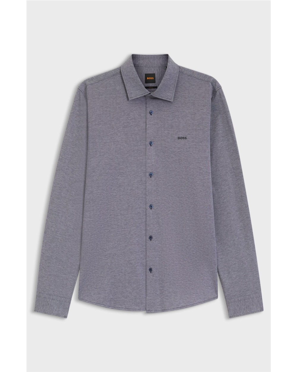 CAMISA SLIM FIT DE PUNTO DE ALGODÓN JASPEADO