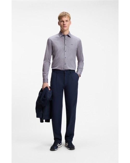 CAMISA SLIM FIT DE PUNTO DE ALGODÓN JASPEADO