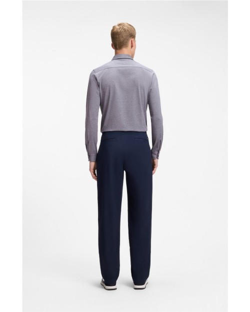 CAMISA SLIM FIT DE PUNTO DE ALGODÓN JASPEADO
