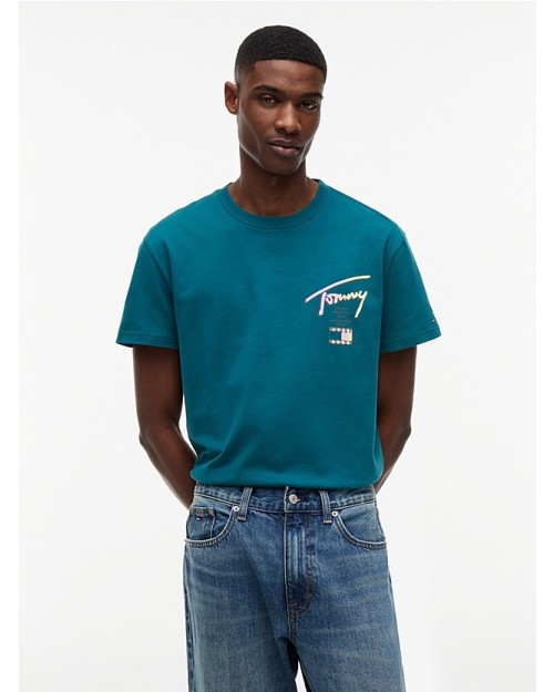 CAMISETA DE CUELLO REDONDO CON LOGO CON FIRMA