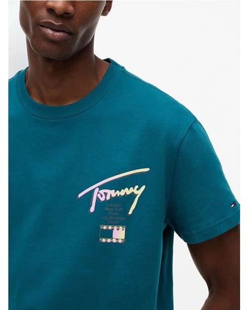 CAMISETA DE CUELLO REDONDO CON LOGO CON FIRMA