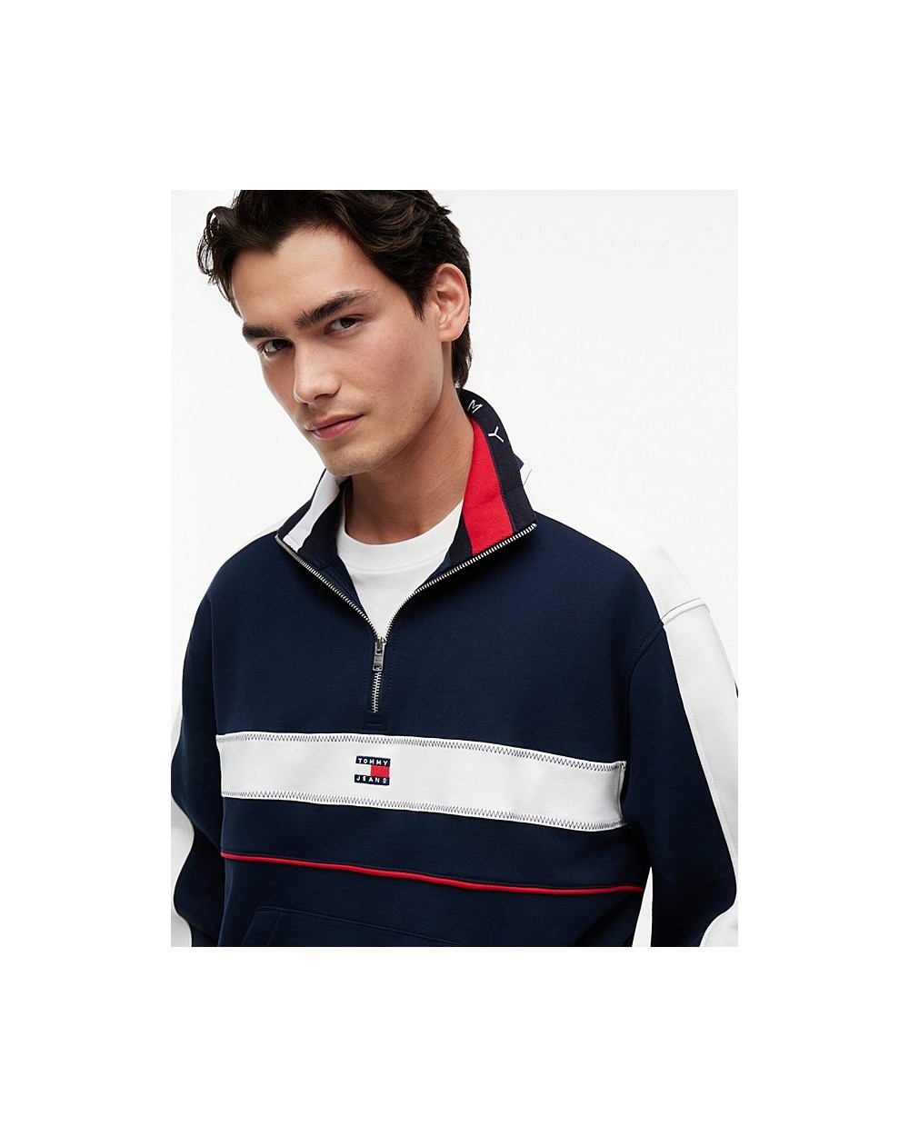 SUDADERA COLOR BLOCK CON CREMALLERA