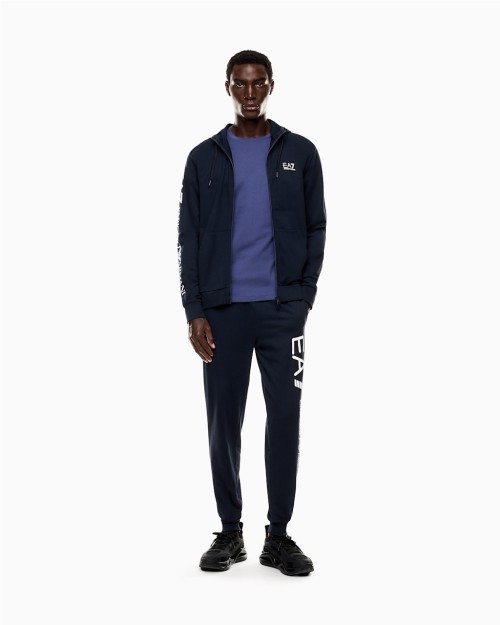 SUDADERA DE ALGODON LOGO CON CAPUCHA Y CREMALLERA 2