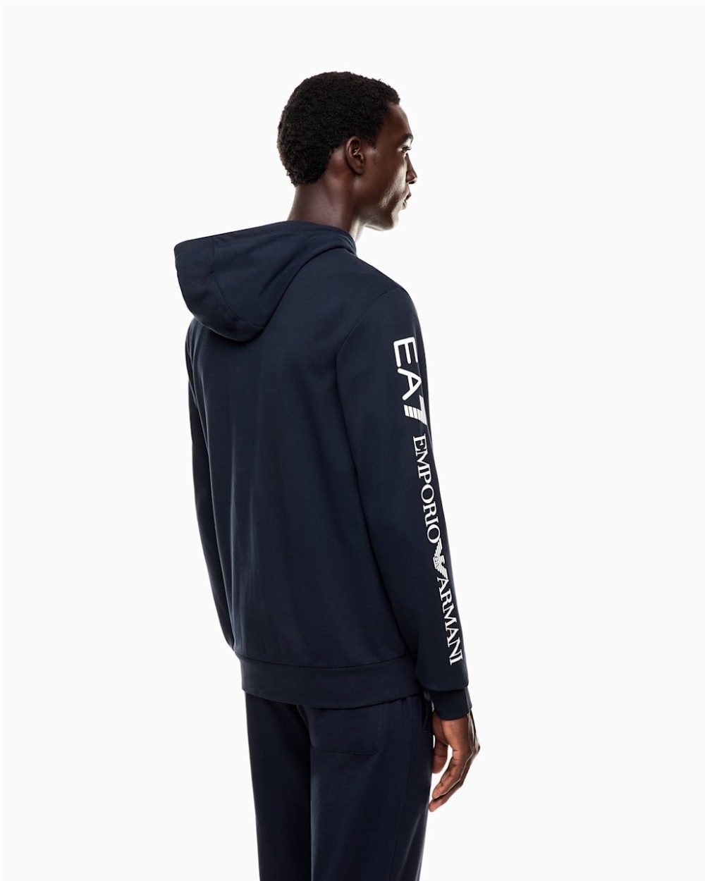 SUDADERA DE ALGODON LOGO CON CAPUCHA Y CREMALLERA