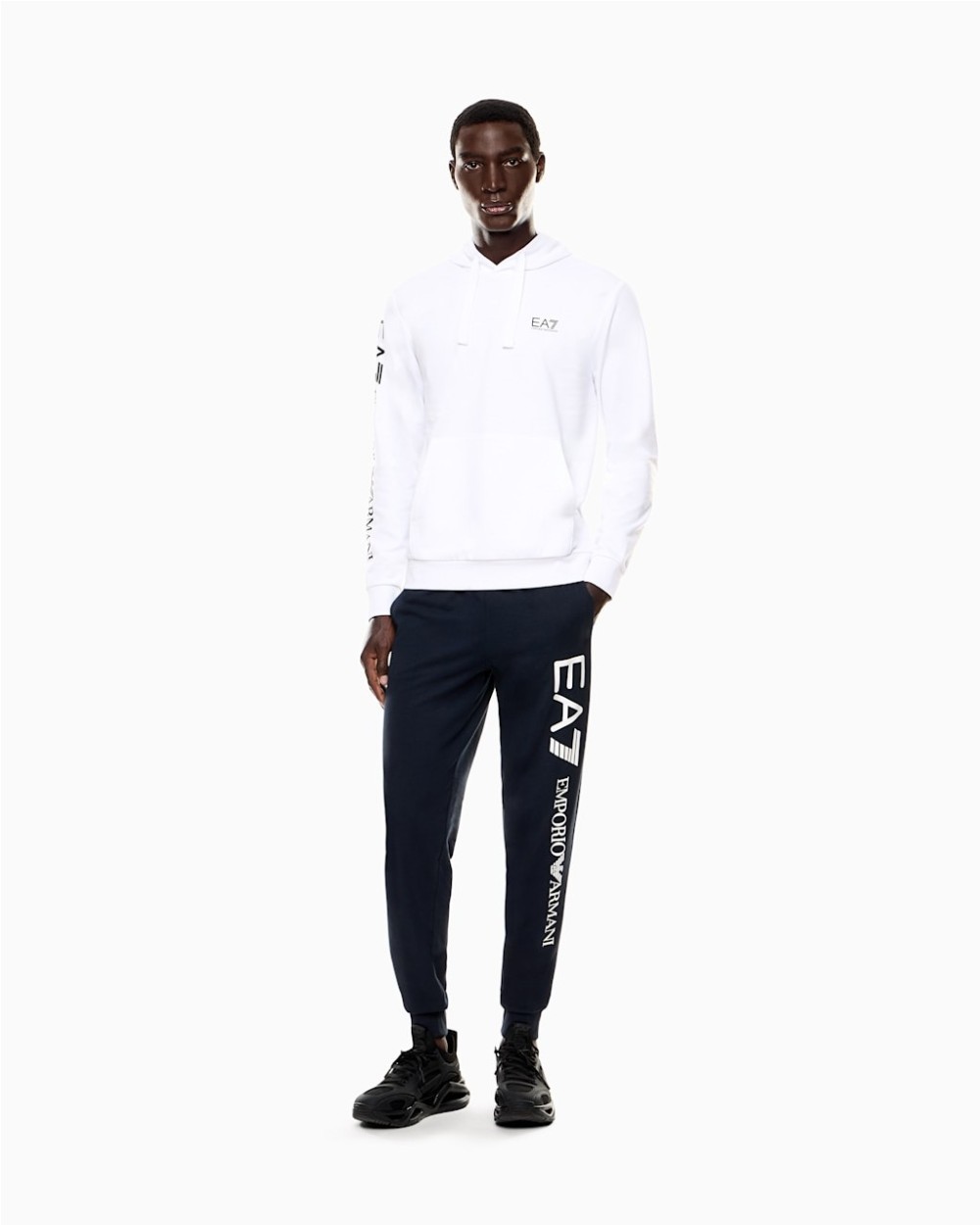 SUDADERA DE ALGODON LOGO CON CAPUCHA Y BOLSILLO