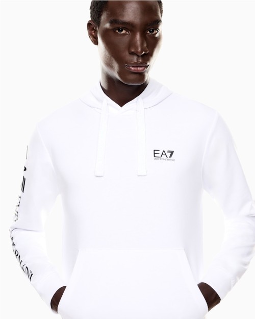 SUDADERA DE ALGODON LOGO CON CAPUCHA Y BOLSILLO