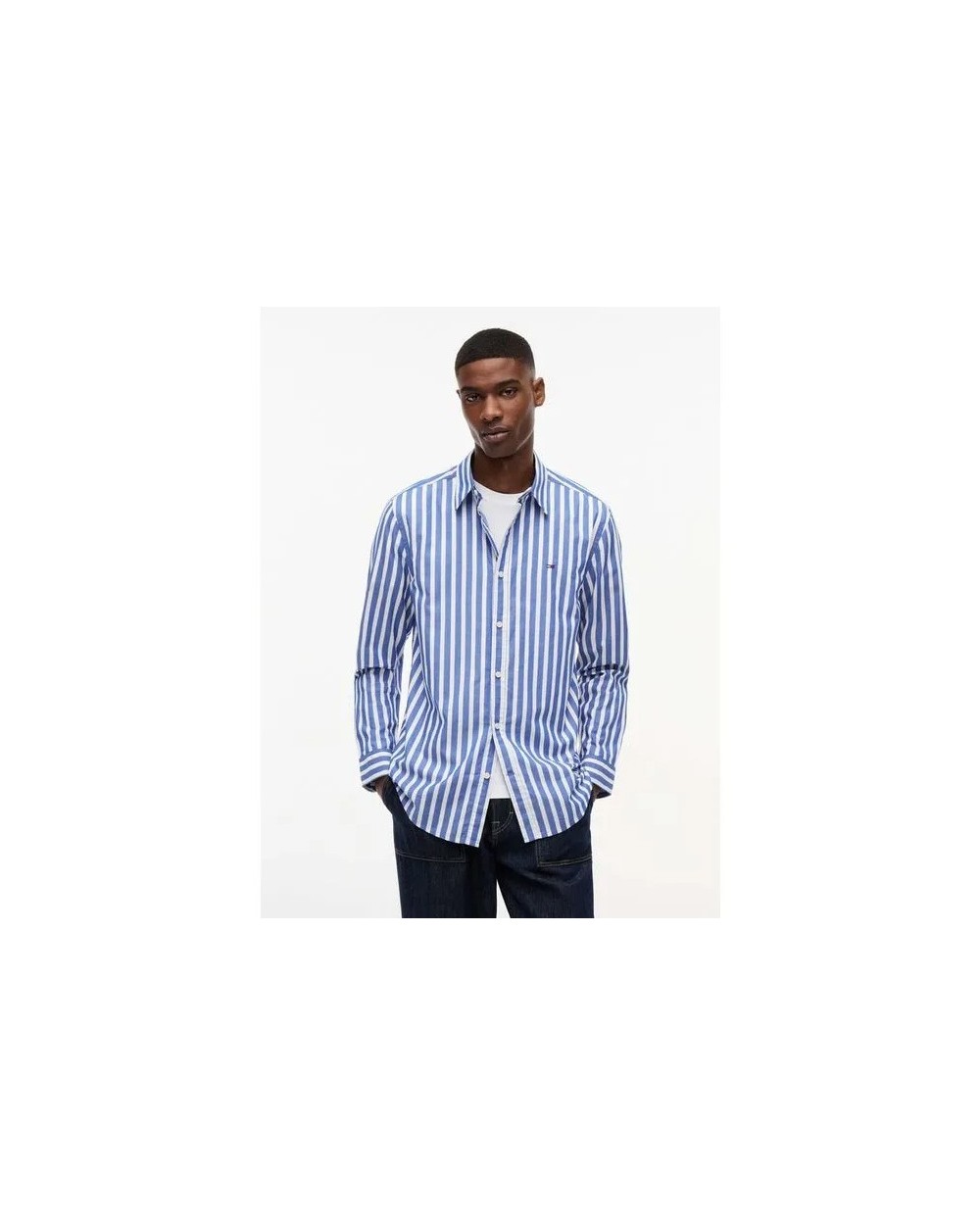 CAMISA DE POPELIN DE ALGODON DE RAYAS