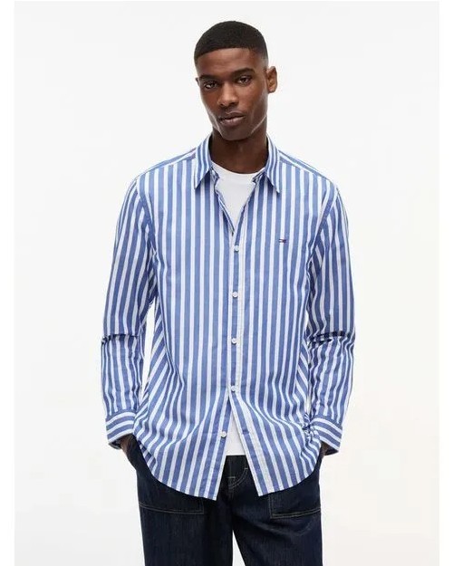 CAMISA DE POPELIN DE ALGODON DE RAYAS