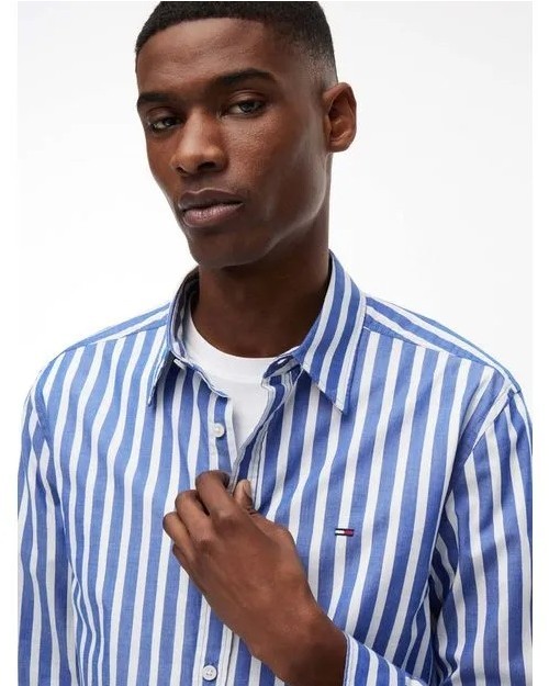 CAMISA DE POPELIN DE ALGODON DE RAYAS
