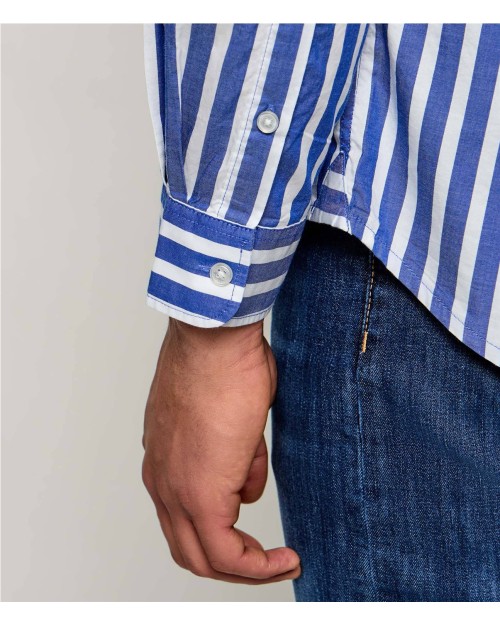 CAMISA DE POPELIN DE ALGODON DE RAYAS