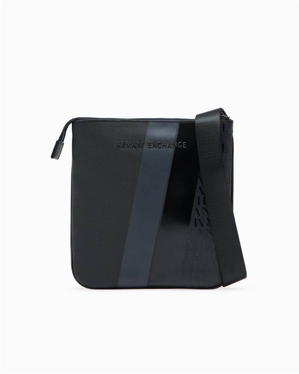 BOLSO BANDOLERA PLANO CON MONOGRAMA Y RAYAS