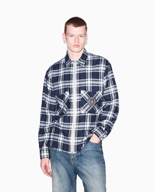 SOBRECAMISA CUADROS DE FRANELA CON CREMALLERA
