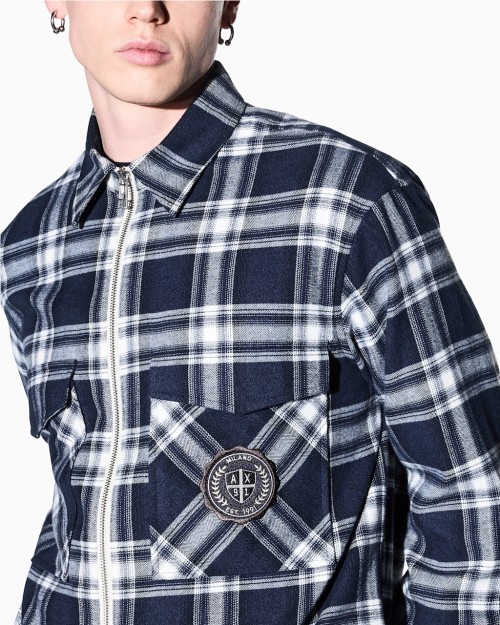 SOBRECAMISA CUADROS DE FRANELA CON CREMALLERA